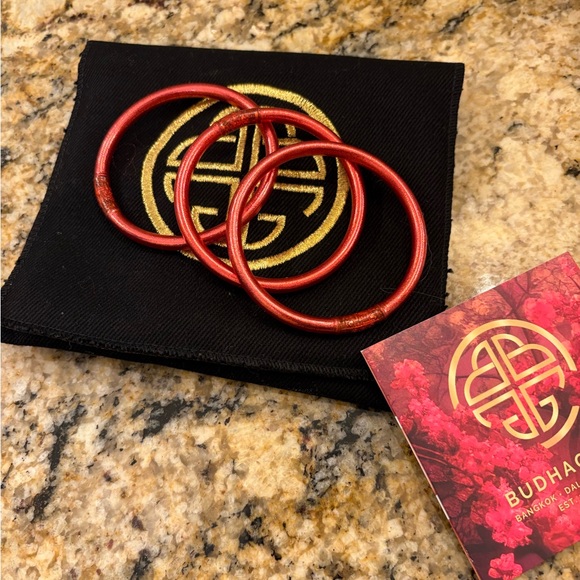 Budhagirl Red Bangle Trio - Picture 1 of 2